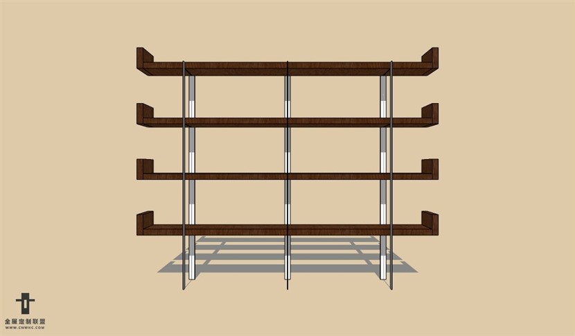 SketchUp草图大师书柜置物架SU模型Bookcase-016SKP模型