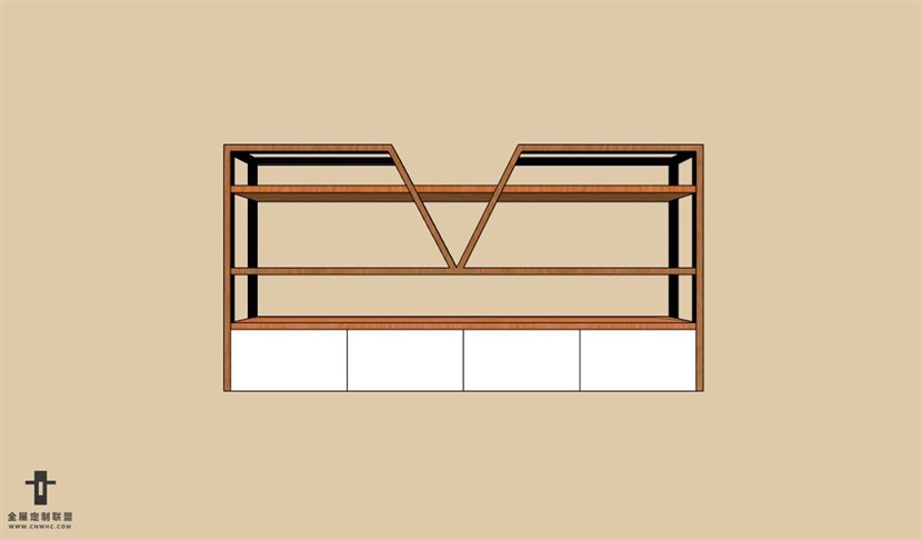 SketchUp草图大师书柜置物架SU模型Bookcase-018SKP模型