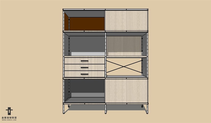 SketchUp草图大师现代书柜置物架SU模型下载Bookcase-020SKP模型