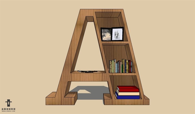 SketchUp草图大师书柜置物架SU模型Bookcase-028SKP模型