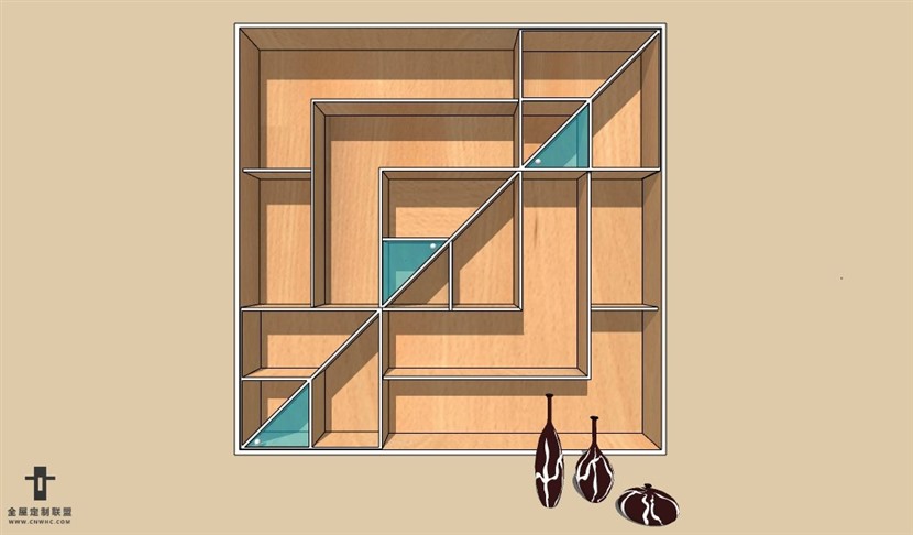 SketchUp草图大师书柜置物架SU模型下载Bookcase-032SKP模型