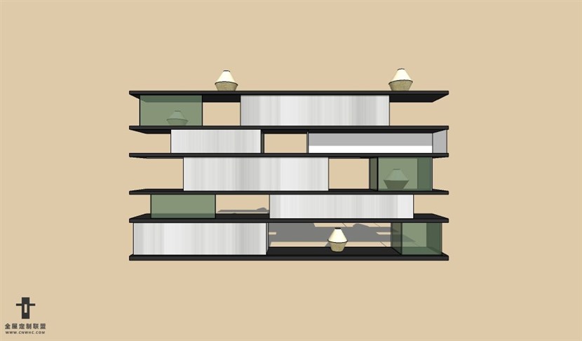 SketchUp草图大师书柜置物架SU模型下载Bookcase-033SKP模型