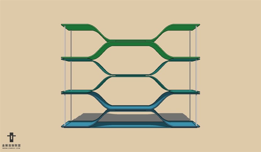 SketchUp草图大师书柜置物架SU模型下载Bookcase-034SKP模型