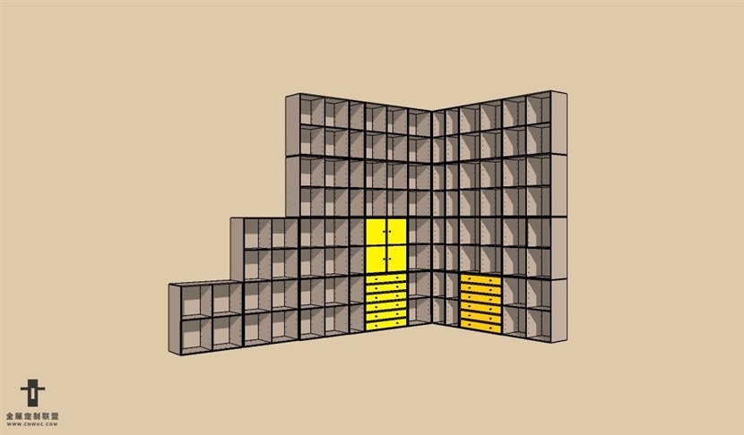 SketchUp草图大师书柜置物架SU模型下载Bookcase-038SKP模型