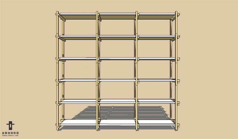 SketchUp草图大师书柜置物架SU模型Bookcase-039SKP模型