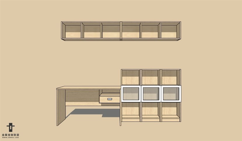 SketchUp草图大师书柜置物架SU模型下载Bookcase-040SKP模型