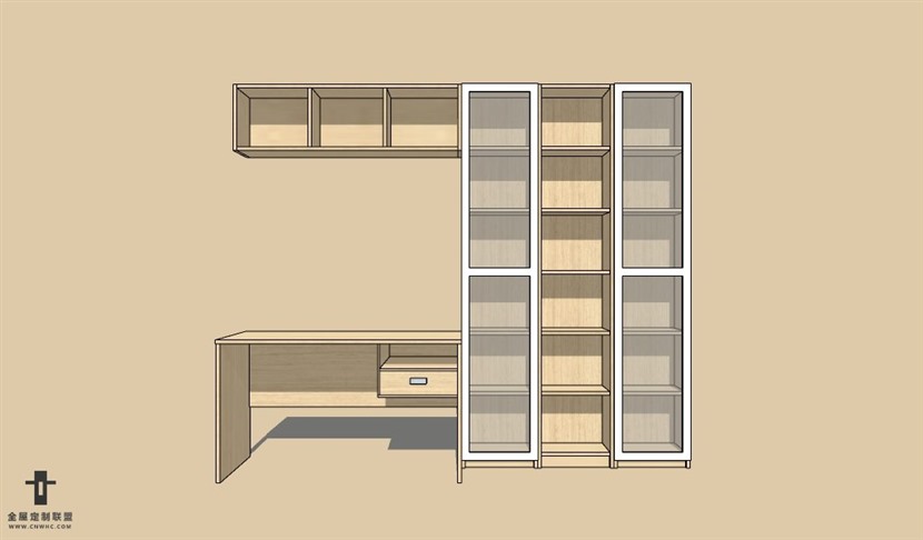 SketchUp草图大师书柜置物架SU模型下载Bookcase-041SKP模型