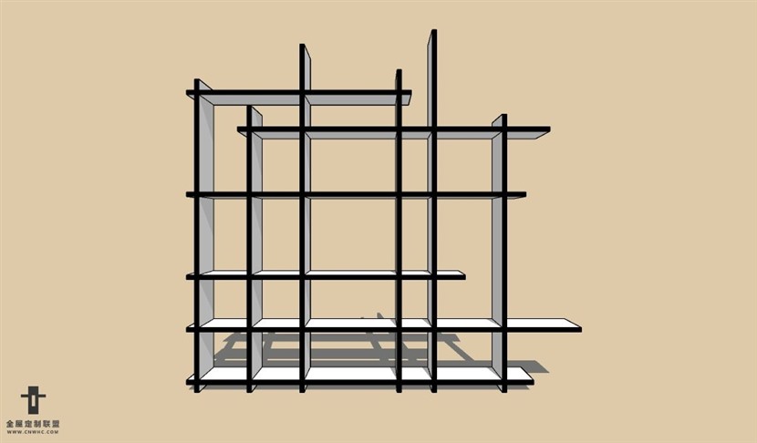 SketchUp草图大师书柜置物架SU模型Bookcase-047SKP模型