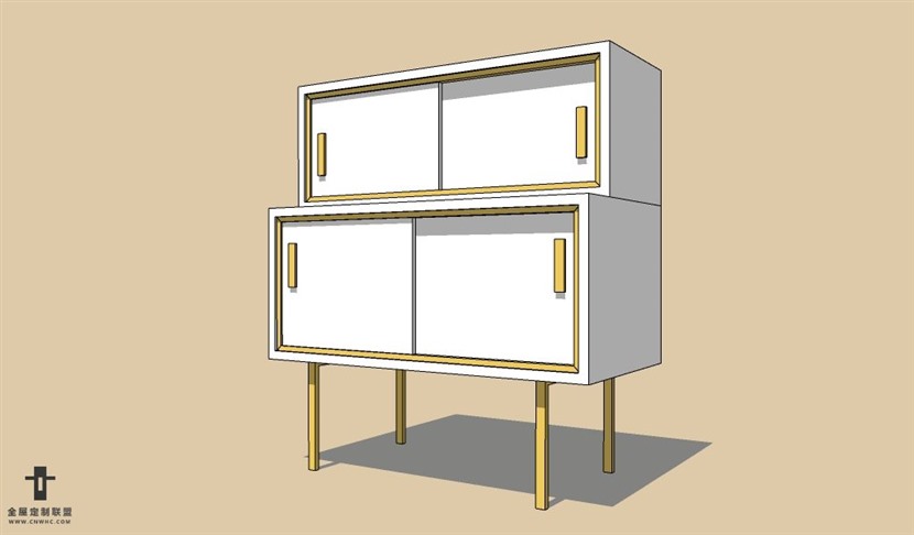 SketchUp草图大师边柜玄关装饰柜SU模型下载Buffet-064SKP模型