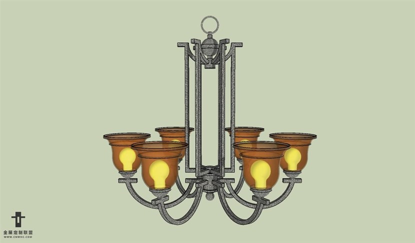 SketchUp草图大师欧式天花灯吊灯SU模型下载Ceiling Light-035SKP模型