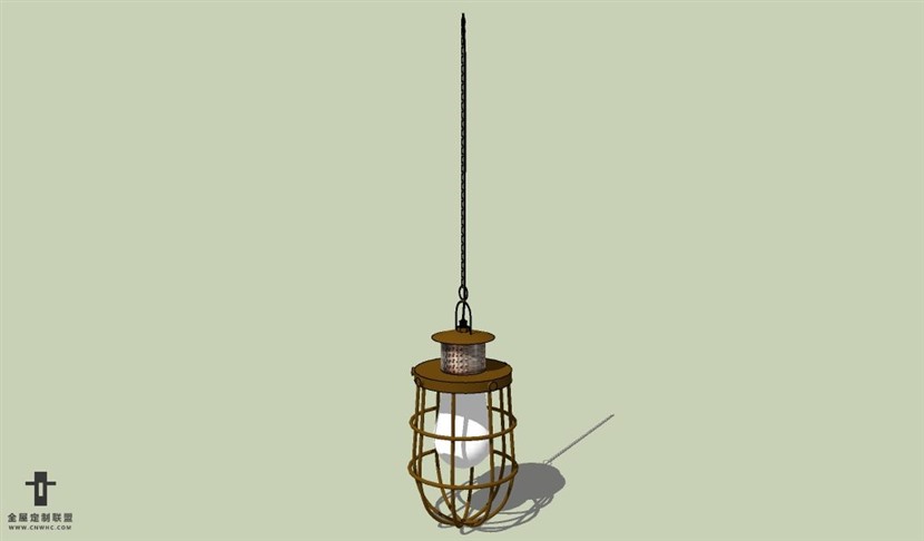 SketchUp草图大师现工业风风格吊灯天花灯SU模型下载Ceiling Light 004SKP模型