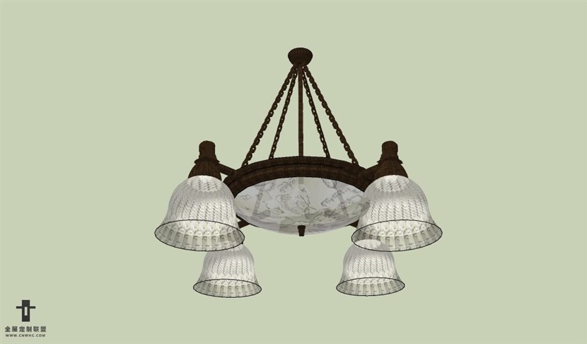 SketchUp草图大师欧式天花灯吊灯SU模型下载Ceiling Light-006SKP模型