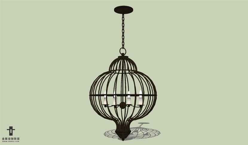 SketchUp草图大师现代简约风格吊灯天花灯SU模型下载Ceiling Light 010SKP模型