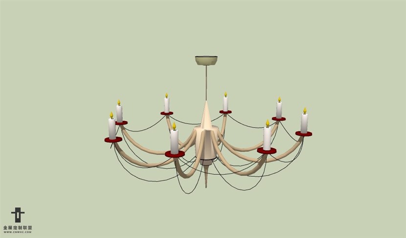 SketchUp草图大师欧式天花灯吊灯SU模型下载Ceiling Light-020SKP模型