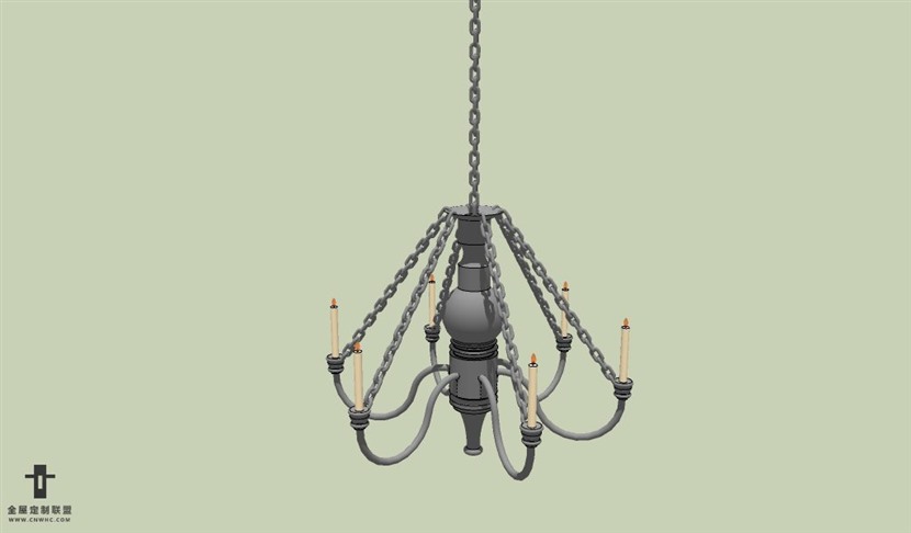 SketchUp草图大师欧式天花灯吊灯SU模型下载Ceiling Light-033SKP模型