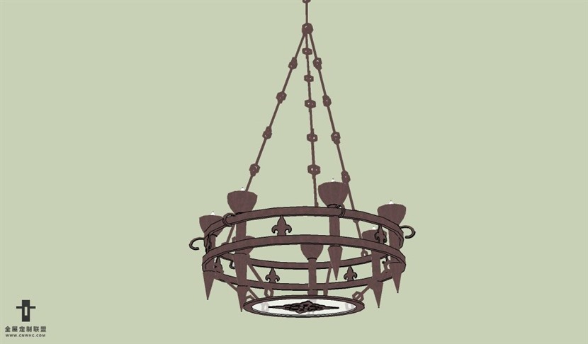 SketchUp草图大师欧式天花灯吊灯SU模型下载Ceiling Light-045SKP模型