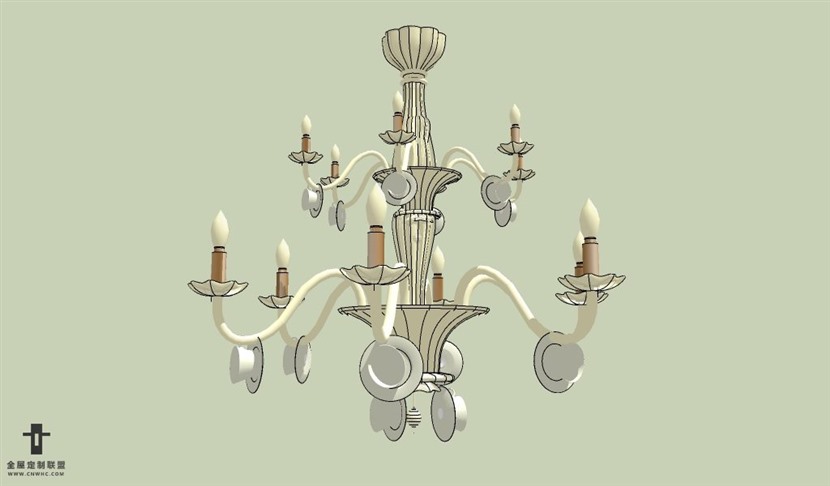 SketchUp草图大师欧式天花灯吊灯SU模型下载Ceiling Light-049SKP模型