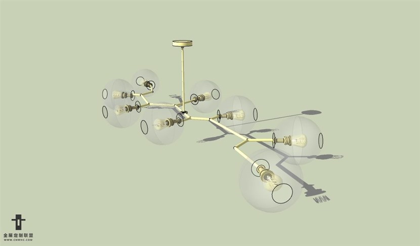 SketchUp草图大师现代北欧风格吊灯天花灯SU模型下载Ceiling Light 049SKP模型