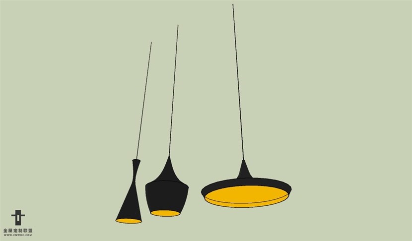 SketchUp草图大师现代北欧风格吊灯天花灯SU模型下载Ceiling Light 050SKP模型