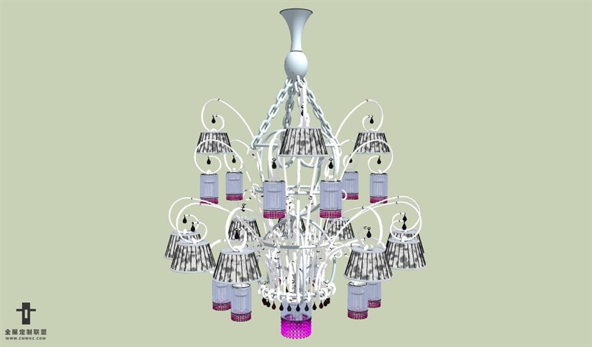 SketchUp草图大师欧式天花灯吊灯SU模型下载Ceiling Light-051SKP模型