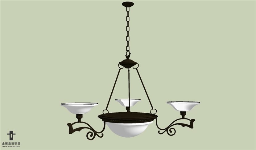 SketchUp草图大师欧式天花灯吊灯SU模型下载Ceiling Light-054SKP模型