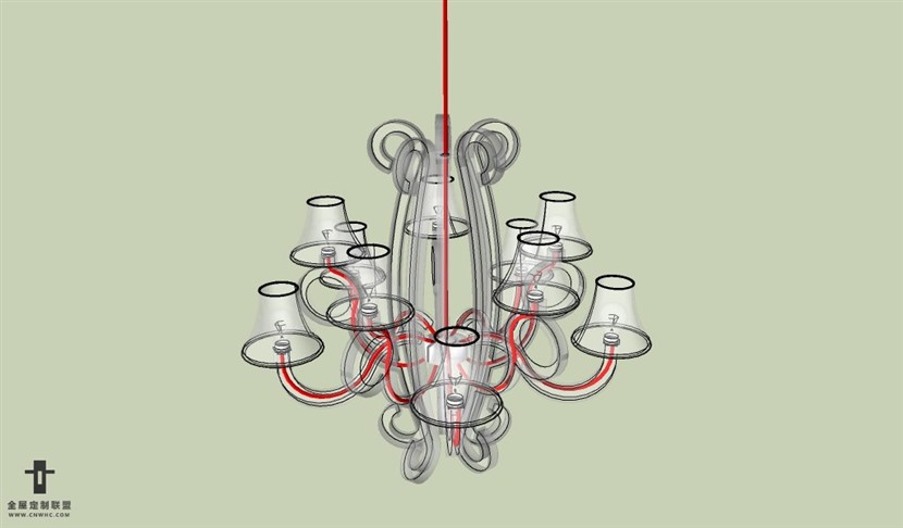 SketchUp草图大师欧式天花灯吊灯SU模型下载Ceiling Light-056SKP模型