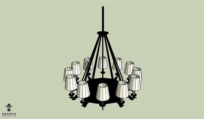 SketchUp草图大师欧式天花灯吊灯SU模型下载Ceiling Light-060SKP模型