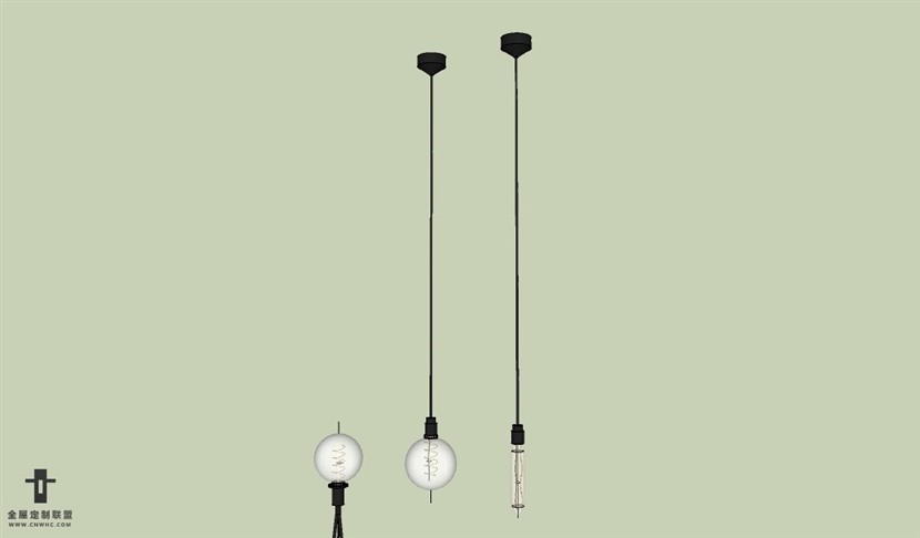 SketchUp草图大师现代北欧风格吊灯天花灯SU模型下载Ceiling Light 061SKP模型