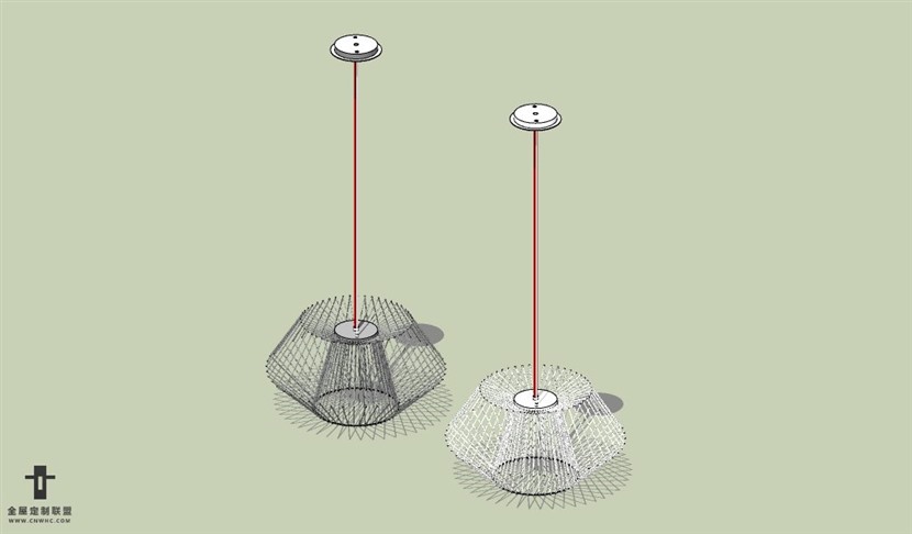 SketchUp草图大师现代简约风格吊灯天花灯SU模型下载Ceiling Light 066SKP模型