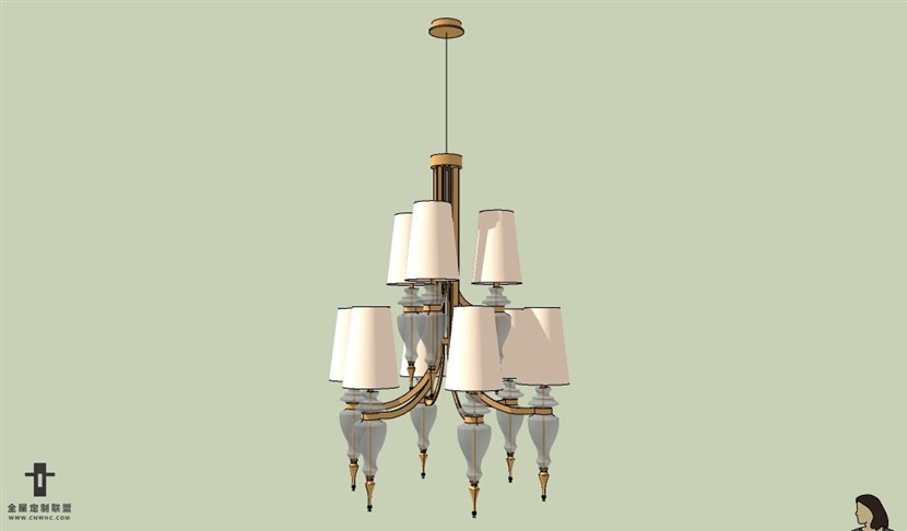 SketchUp草图大师欧式天花灯吊灯SU模型下载Ceiling Light-069SKP模型