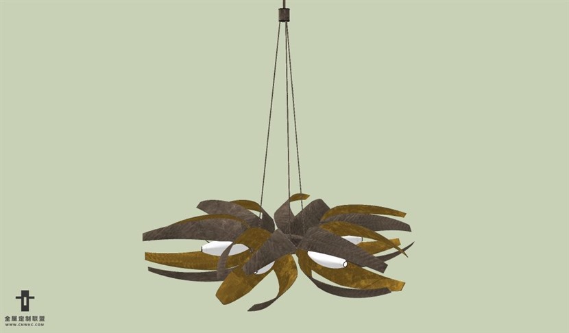 SketchUp草图大师现代简约风格吊灯天花灯SU模型下载Ceiling Light 070SKP模型