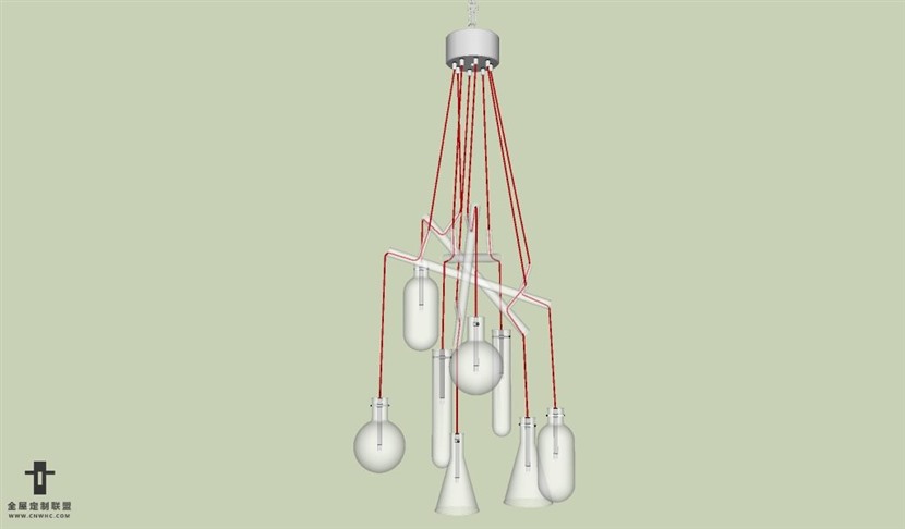 SketchUp草图大师现代北欧风格吊灯天花灯SU模型下载Ceiling Light 074SKP模型