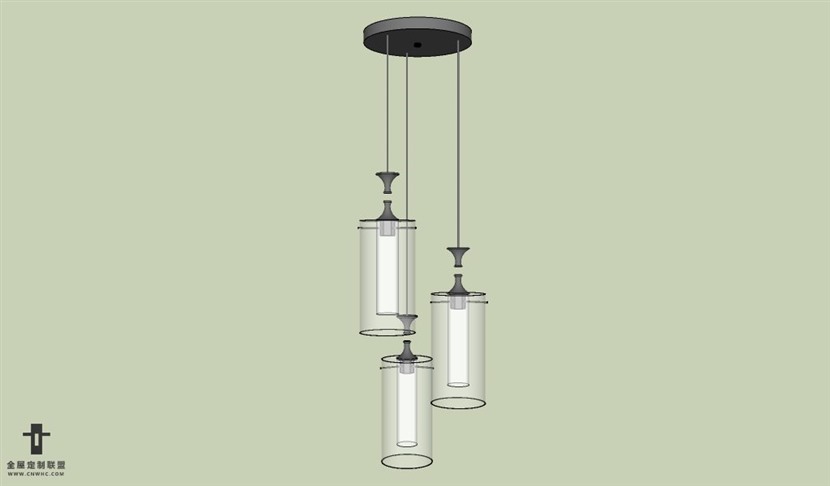 SketchUp草图大师现代简约风格吊灯天花灯SU模型下载Ceiling Light 093SKP模型