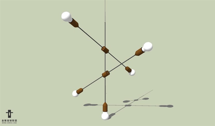 SketchUp草图大师北欧风格吊灯天花灯SU模型下载Ceiling Light 097SKP模型