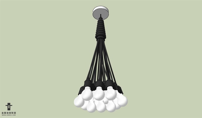 SketchUp草图大师现代简约风格吊灯天花灯SU模型下载Ceiling Light 103SKP模型