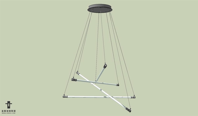 SketchUp草图大师现代简约风格吊灯天花灯SU模型下载Ceiling Light 108SKP模型