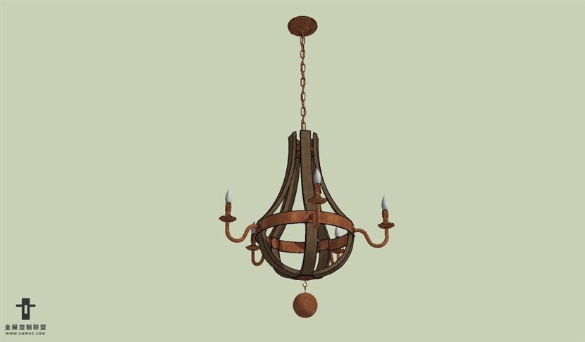 SketchUp草图大师复古风格吊灯天花灯SU模型下载Ceiling Light 121SKP模型