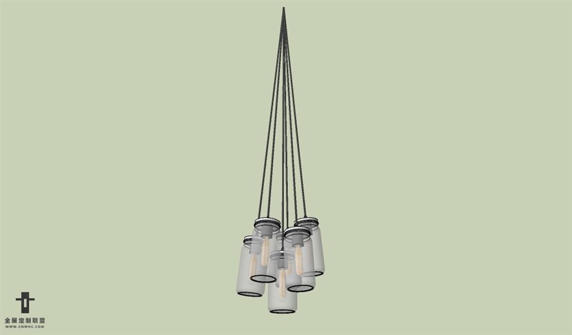 SketchUp草图大师现代简约风格吊灯天花灯SU模型下载Ceiling Light 127SKP模型