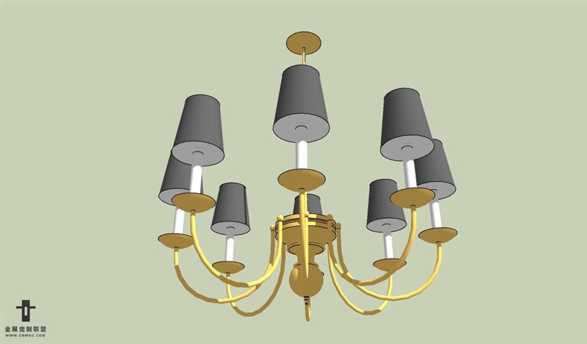 SketchUp草图大师欧式风格吊灯天花灯SU模型下载Ceiling Light 136SKP模型