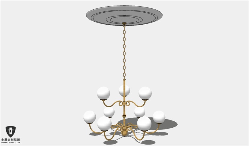 SketchUp草图大师天花灯吊灯SU模型下载Ceiling Light-307SKP模型