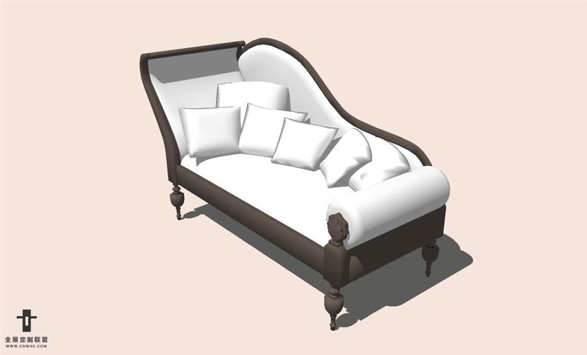 SketchUp草图大师贵妃沙发SU模型下载-Sofa-012SKP模型