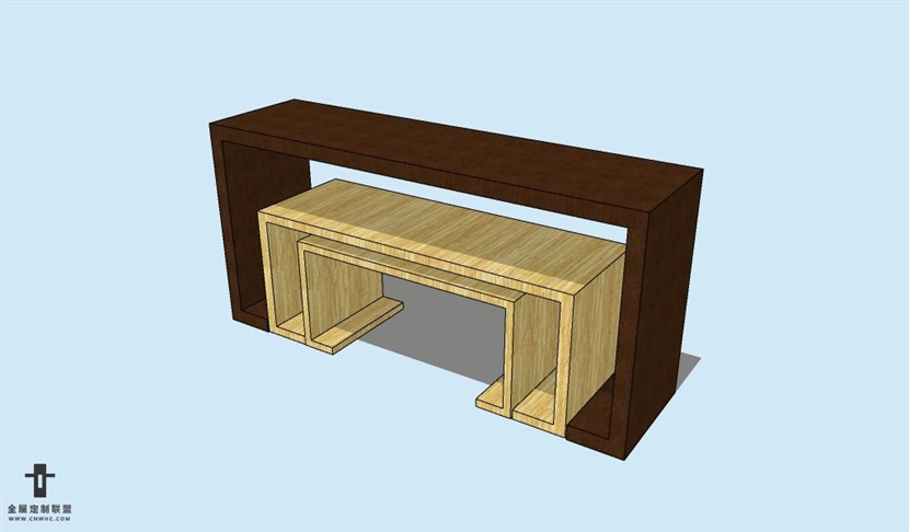 SketchUp草图大师饰品桌子SU模型Console-044SKP模型