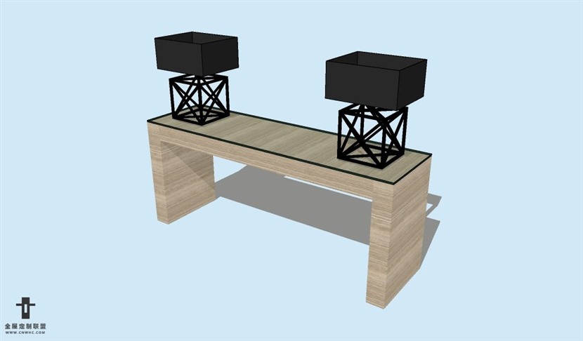 SketchUp草图大师饰品桌子SU模型Console-046SKP模型