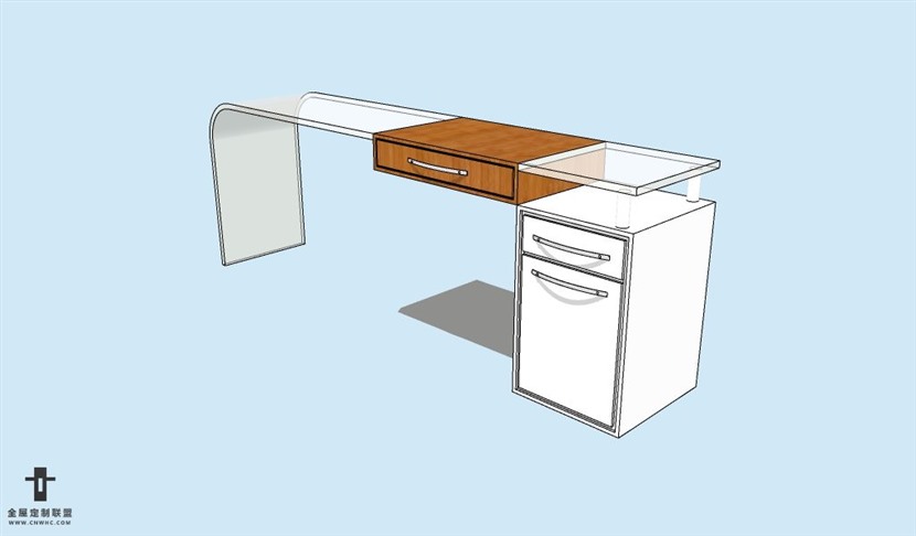 SketchUp草图大师书桌SU模型Desk-034SKP模型