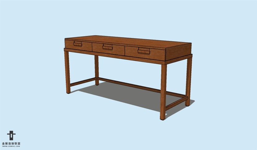 SketchUp草图大师书桌SU模型Desk-042SKP模型