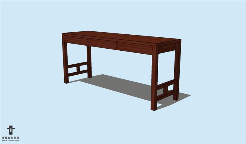 SketchUp草图大师书桌SU模型Desk-043SKP模型