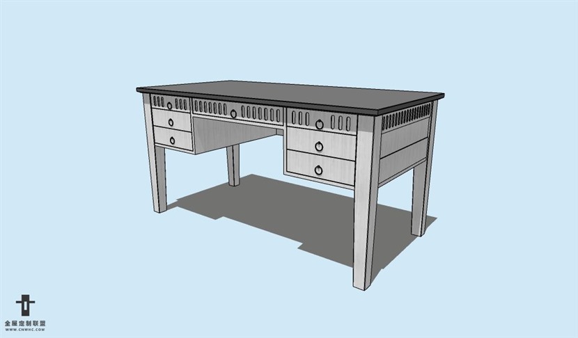 SketchUp草图大师书桌SU模型下载Desk-049SKP模型