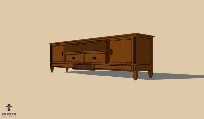 SketchUp草图大师欧式柜子电视柜SU模型下载Entertainment Center-001SKP模型