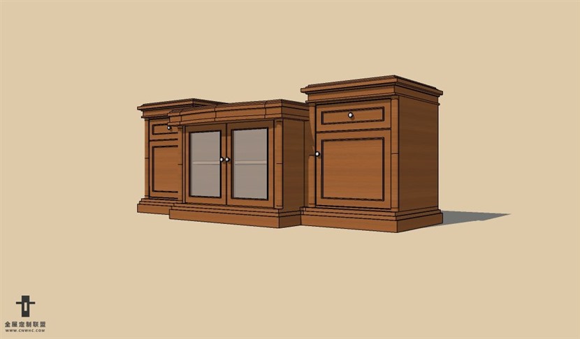 SketchUp草图大师欧式柜子电视柜SU模型下载Entertainment Center-009SKP模型