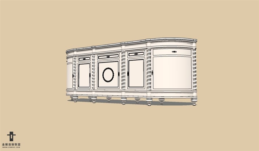 SketchUp草图大师欧式柜子电视柜SU模型下载Entertainment Center-013SKP模型